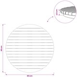  Gornji dio stola Ø 60 x 3,5 Kružni Čvrsto teak drvo Prirodna | shoptok.hr