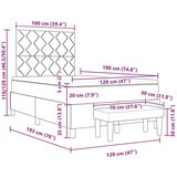 vidaXL Box Spring Krevet s madracem i klupom Plavi 120x190 cm Tkanina | shoptok.hr