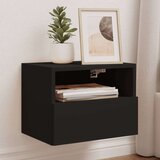 vidaXL Stenska TV omarica črna 40x30x30 cm iverna plošča | Shoptok.si