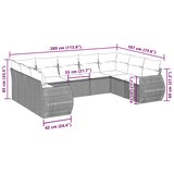  9-dijelni set vrtnih sofa od poliratana s jastucima svjetlosivi | shoptok.hr
