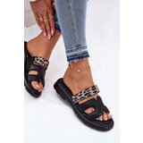 VINCEZA Leather Women's Sandals With Velcro Leopard | Shoptok.si