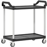 Furnova 2-nadstropni voziček črn 99x50x97 cm aluminij, (21951228) | Shoptok.si