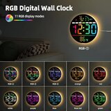 HAITANG 20 cm digitalna stenska ura z RGB-prikazom in daljincem | Shoptok.si
