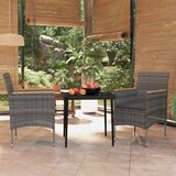  3-dijelni vrtni blagovaonski set s jastucima sivo-crni | shoptok.hr