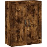  Visoka komoda dimljeni hrast 69,5x34x180 cm konstruiranog drva Slike