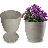 KADAX cvetlični lonec 17 cm okrogel plastični cvetlični lonec siv, (5000352598) | Shoptok.si