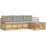  Set vanjskih sofa 4 kom. Bijela i svjetlosiva Poliester | Eponuda.com
