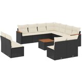  12-dijelni set vrtnih sofa od poliratana s jastucima crni | shoptok.hr
