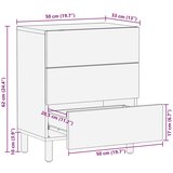  Noćni ormar s ladicama Smeđa 50 x 33 x 60 cm Čvrsto drvo manga | shoptok.hr