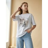 Sinsay Pamučna majica s motivom mačaka | shoptok.hr