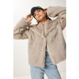 Happiness İstanbul Women's Mink Shawl Collar Lined Faux Für Jacket | Shoptok.si