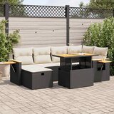 vidaXL 8-dijelni set vrtnih sofa od poliratana s jastucima crni | shoptok.hr