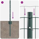 vidaXL Euro Ograda s 5 U stupova Zelena 0.6x10 m Čelik | shoptok.hr