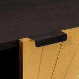 vidaXL Stranska omara Črna in zlata 90 x 33.5 x 75 cm trden mangov les, (5000064689) | Shoptok.si