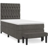 Box spring krevet s madracem tamnosivi 80 x 200 cm baršunasti | shoptok.hr