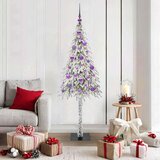 vidaXL Božično drevo med 150 LED z stojalom Bela 150 cm PE in jeklo | Shoptok.si