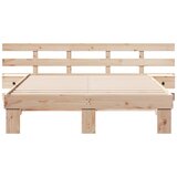  Krevetna konstrukcija Smeđa 160 x 200 cm Čvrsto borovo drvo Bež | shoptok.hr