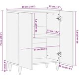 Ormarić Komoda Svjetlosmeđa 60 x 33 x 75 cm masivno drvo manga | shoptok.hr