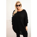 Kesi Włoski Women's Plus Size mohair poncho sweater black Cijene
