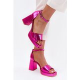 Boto Lacquered Women's Sandals On Heels Fuchsia Marila | shoptok.hr