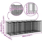  Gabionska dvignjena postelja 3 pcs Srebrna, (5000218480) | Shoptok.si