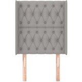  Uzglavlje s ušima svjetlosivo 83x16x118/128 cm od tkanine | shoptok.hr