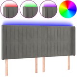  LED uzglavlje svjetlosivo 203 x 16 x 118/128 cm baršunasto | shoptok.hr