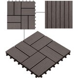  Talne plošče 11 kosov WPC 30x30 cm 1 m² rjave, (21143906) | Shoptok.si