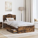  Krevetna konstrukcija s ladicama Dimljeni hrast 70 x 190 cm | shoptok.hr