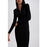 Defacto Fitted Zipper Collar Ribbed Long Sleeve Dress | Eponuda.ba