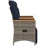  Vrtna sofa s mogućnošću naginjanja za 2 osobe sa stolom, siva, poliratan | shoptok.hr