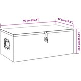  Kutija za pohranu crna 90 x 47 x 33,5 cm aluminijska | shoptok.hr