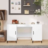  Pisalna miza visok sijaj bela 140x50x75 cm inženirski les, (20640644) | Shoptok.si