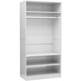 Furnova Garderobna omara visok sijaj bela 100x50x200 cm iverna plošča, (21930223) | Shoptok.si