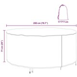 vidaXL Navlaka za vanjski namještaj 200 x 200 x 71 cm 210D tkanina | shoptok.hr