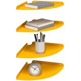  Lebdeća polica s policom s pohranom 4 pcs Žuta 30 x 30 x 2 cm | shoptok.hr