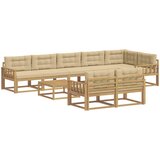  Set vanjskih sofa 9 kom. Bijela i bež Poliester | shoptok.hr