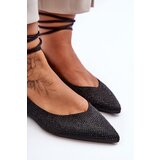 Boto Women's Lace-Up Ballet Flats Embellished with Studs Black Jange | ePonuda.com