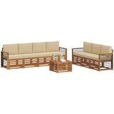  Setovi sofa 8 kom. Prirodna i bež Čvrsto drvo akacije | shoptok.hr