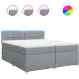 Maison Chic Box spring postelja - Vzmetna postelja z vzmetnico svetlo siva 200x200 cm blago SL4437, (21906338) | Shoptok.si