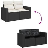 vidaXL Vrtna sedežna garnitura z blazinami 6-delna črn ratan/akacija | Shoptok.si