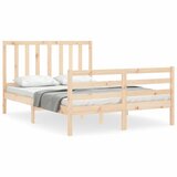 The Living Store Posteljni okvir z vzglavjem trden les - Posteljni Okvir, (21531301) | Shoptok.si