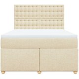  Krevet s oprugama i madracem krem 140 x 190 cm od tkanine | shoptok.hr
