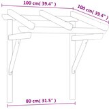 Nadstrešnica za vrata 100x100x80 cm od impregnirane borovine | shoptok.hr