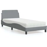 vidaXL Krevet s madracem svjetlosivi 90x190 cm od tkanine | shoptok.hr