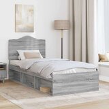  Konstrukcija postelje z vzglavjem Siva Sonoma 100 x 200 cm, (5000102416) | Shoptok.si