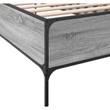 vidaXL Posteljni okvir siva sonoma 75x190 cm inženirski les in kovina, (21142383) | Shoptok.si