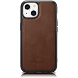 ICARER Etui prevlečen z naravnim usnjem za iPhone 14 Plus Leather Oil Wax, temno rjav, (21522035) Cene