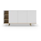 Marckeric Bijela niska komoda u dekoru hrasta 170x80 cm Cequoia – Cijene