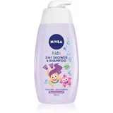 Nivea Kids Girl gel za prhanje in šampon 2v1 za otroke 500 ml